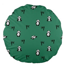 Pandas Large 18  Premium Flano Round Cushions by nateshop