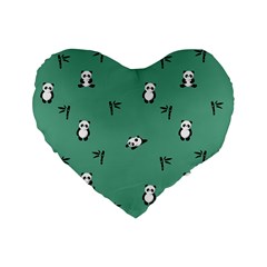 Pandas Standard 16  Premium Flano Heart Shape Cushions by nateshop