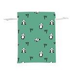 Pandas Lightweight Drawstring Pouch (L) Front