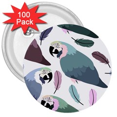 Parrot 3  Buttons (100 Pack)  by nateshop