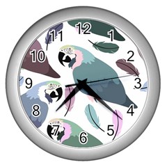 Parrot Wall Clock (silver) by nateshop