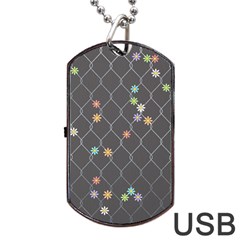 Pattern Flower Dog Tag Usb Flash (two Sides)