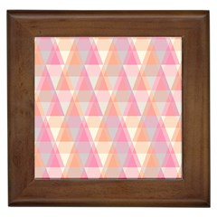 Pattern Triangle Pink Framed Tile