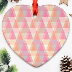 Pattern Triangle Pink Ornament (heart) by nateshop