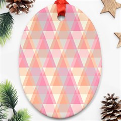 Pattern Triangle Pink Ornament (oval) by nateshop