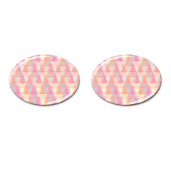 Pattern Triangle Pink Cufflinks (oval) by nateshop