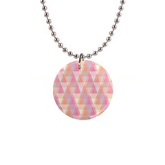 Pattern Triangle Pink 1  Button Necklace by nateshop