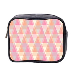 Pattern Triangle Pink Mini Toiletries Bag (two Sides) by nateshop