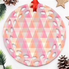 Pattern Triangle Pink Ornament (round Filigree) by nateshop