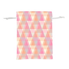 Pattern Triangle Pink Lightweight Drawstring Pouch (l) by nateshop