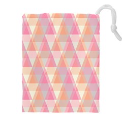 Pattern Triangle Pink Drawstring Pouch (4xl) by nateshop