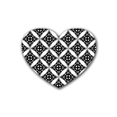 Pattern-black Rubber Coaster (heart) by nateshop