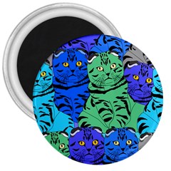 Pattern-cat 3  Magnets by nateshop