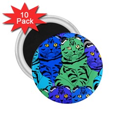 Pattern-cat 2 25  Magnets (10 Pack)  by nateshop