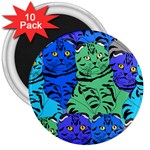 Pattern-cat 3  Magnets (10 pack)  Front