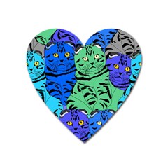 Pattern-cat Heart Magnet by nateshop