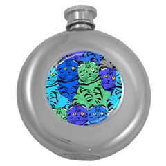 Pattern-cat Round Hip Flask (5 Oz) by nateshop