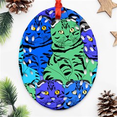 Pattern-cat Oval Filigree Ornament (two Sides)