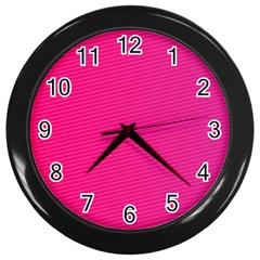 Pattern-pink Wall Clock (black) by nateshop