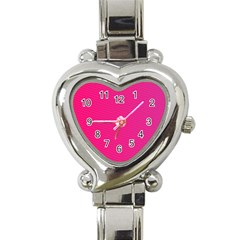 Pattern-pink Heart Italian Charm Watch by nateshop