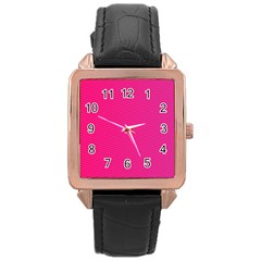 Pattern-pink Rose Gold Leather Watch  by nateshop