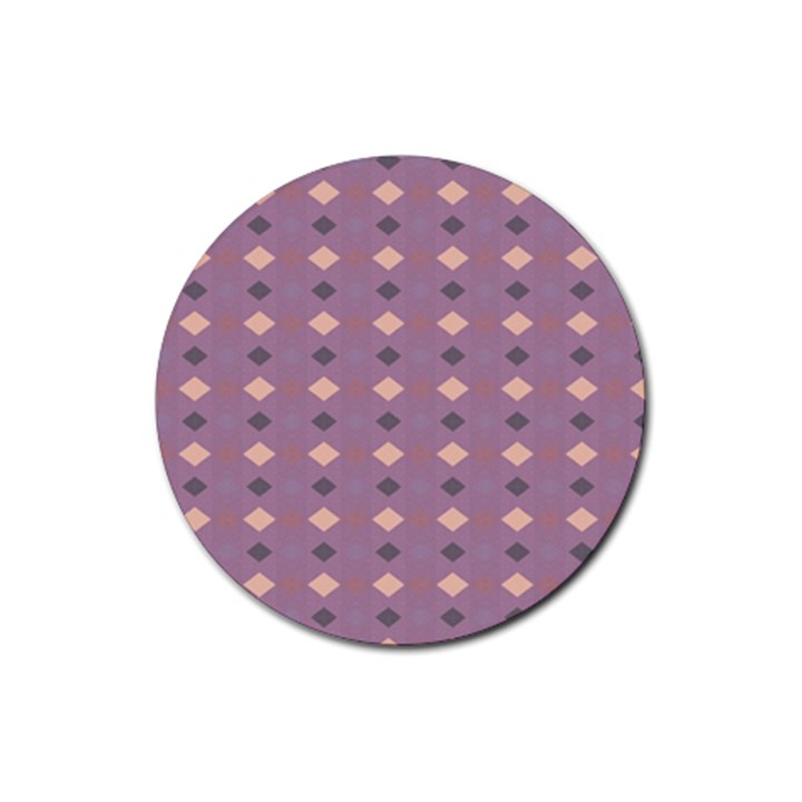 Pattern-puple Box Rubber Coaster (Round)