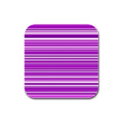 Pattern-purple Lines Rubber Square Coaster (4 Pack) by nateshop