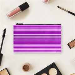 Pattern-purple Lines Cosmetic Bag (small) by nateshop