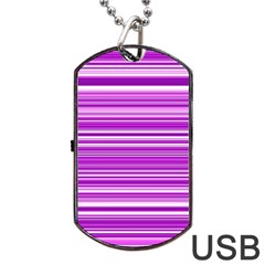 Pattern-purple Lines Dog Tag Usb Flash (one Side) by nateshop