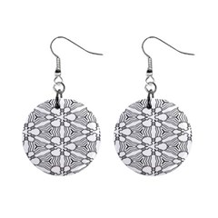 Pattern-white Mini Button Earrings