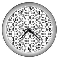 Pattern-white Wall Clock (Silver)