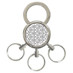 Pattern-white 3-Ring Key Chain