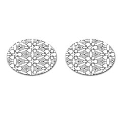 Pattern-white Cufflinks (Oval)