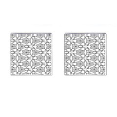 Pattern-white Cufflinks (Square)