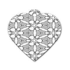 Pattern-white Dog Tag Heart (One Side)