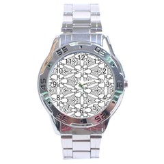 Pattern-white Stainless Steel Analogue Watch