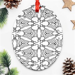 Pattern-white Oval Filigree Ornament (Two Sides)