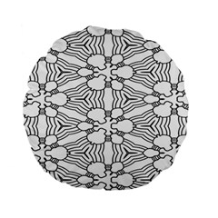 Pattern-white Standard 15  Premium Round Cushions