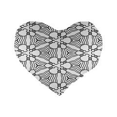 Pattern-white Standard 16  Premium Flano Heart Shape Cushions by nateshop