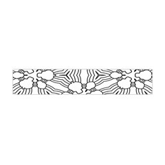 Pattern-white Flano Scarf (Mini)