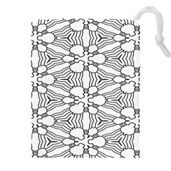 Pattern-white Drawstring Pouch (5xl) by nateshop