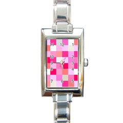 Pink Box Rectangle Italian Charm Watch by nateshop