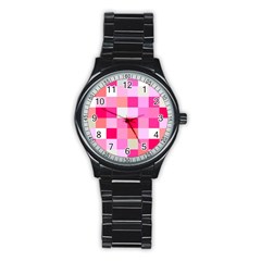 Pink Box Stainless Steel Round Watch by nateshop