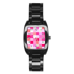 Pink Box Stainless Steel Barrel Watch by nateshop