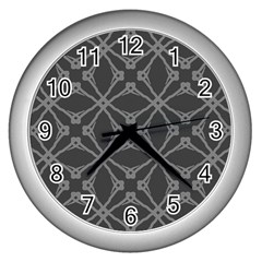 Seamless- Gray Wall Clock (silver) by nateshop