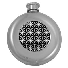 Seamless-pattern Black Round Hip Flask (5 Oz) by nateshop