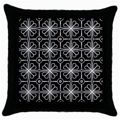 Seamless-pattern Black Throw Pillow Case (black)