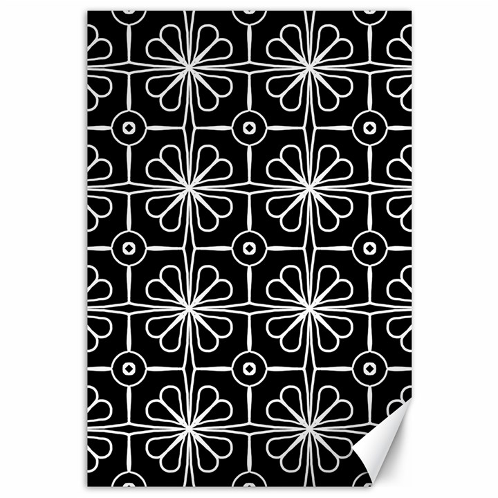 Seamless-pattern Black Canvas 12  x 18 