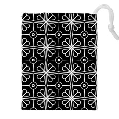 Seamless-pattern Black Drawstring Pouch (4xl) by nateshop