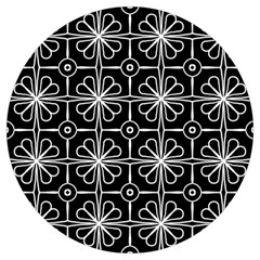 Seamless-pattern Black Round Trivet by nateshop